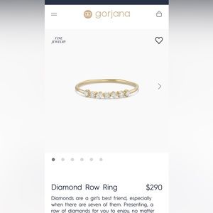 Gorjana fine jewelry, beautiful row diamond ring in perfect condition.